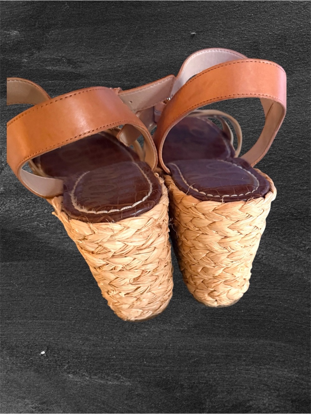 Sam Edelman “darline” Woven Espadrille Wedge Sandals - metallic and Brown - Picture 3 of 4